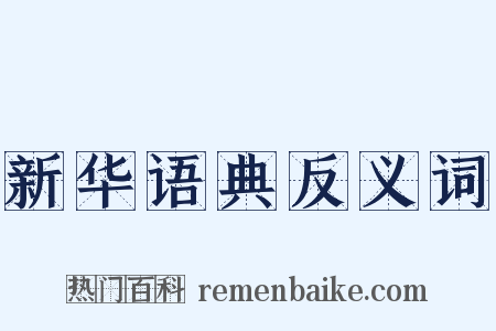 新华语典反义词是什么意思的图片